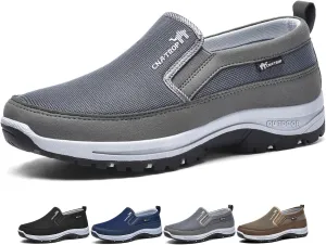 Auguscare Shoes Men, Mesh Breathable Comfort Non Slip Outdoor Flats Sneakers, Orthopedic Travel Plimsolls Slip-On Loafers
