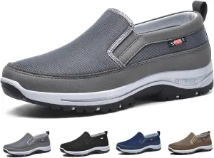 Breathable Orthopedic Travel Plimsolls, Shoes for Men, Men's Arch Support Slip-on Canvas Loafers