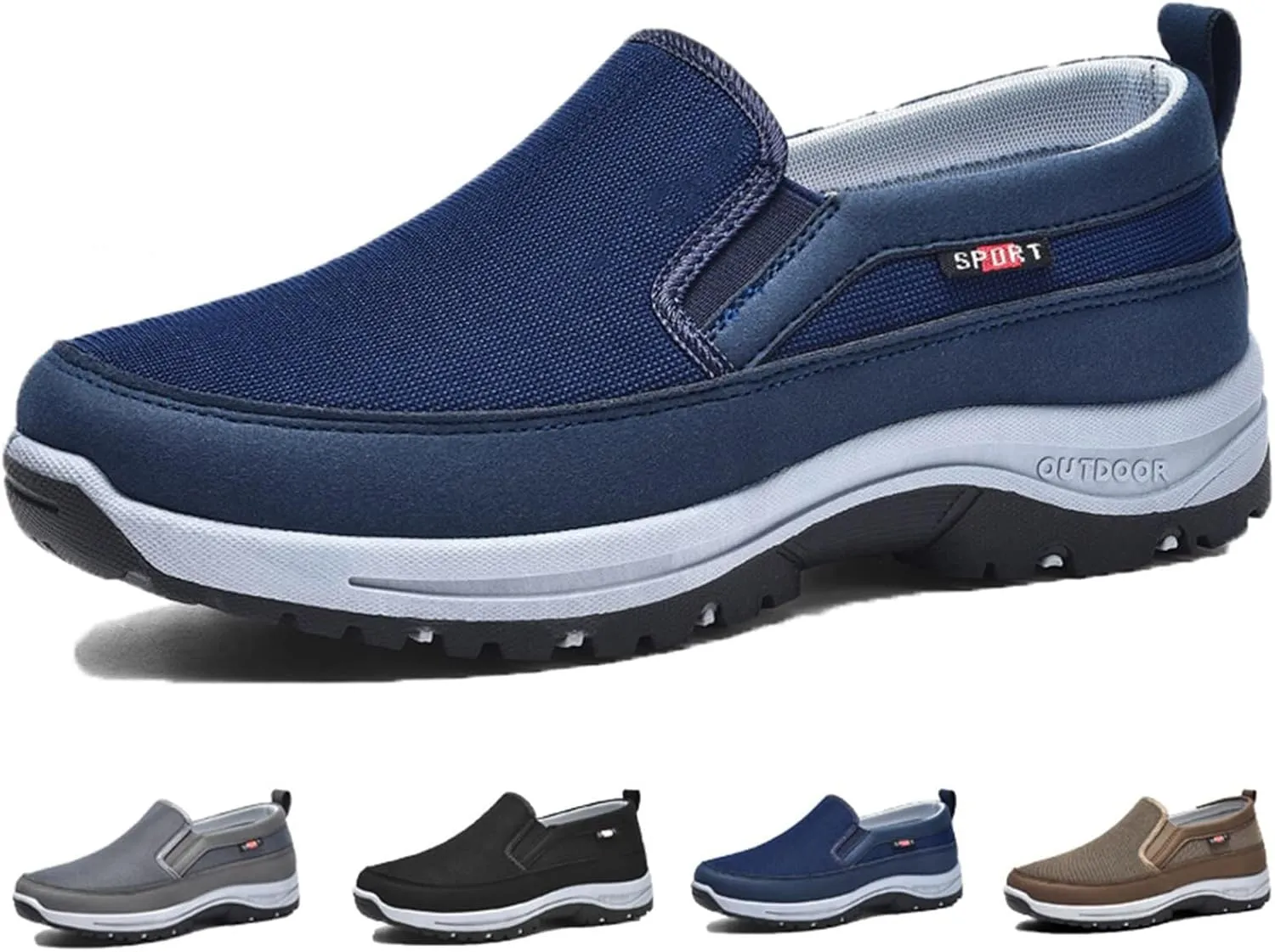 Breathable Orthopedic Travel Plimsolls, Shoes for Men, Men's Arch Support Slip-on Canvas Loafers