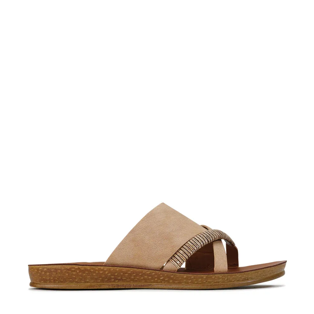 Bride Slip-on Sandals - Camel