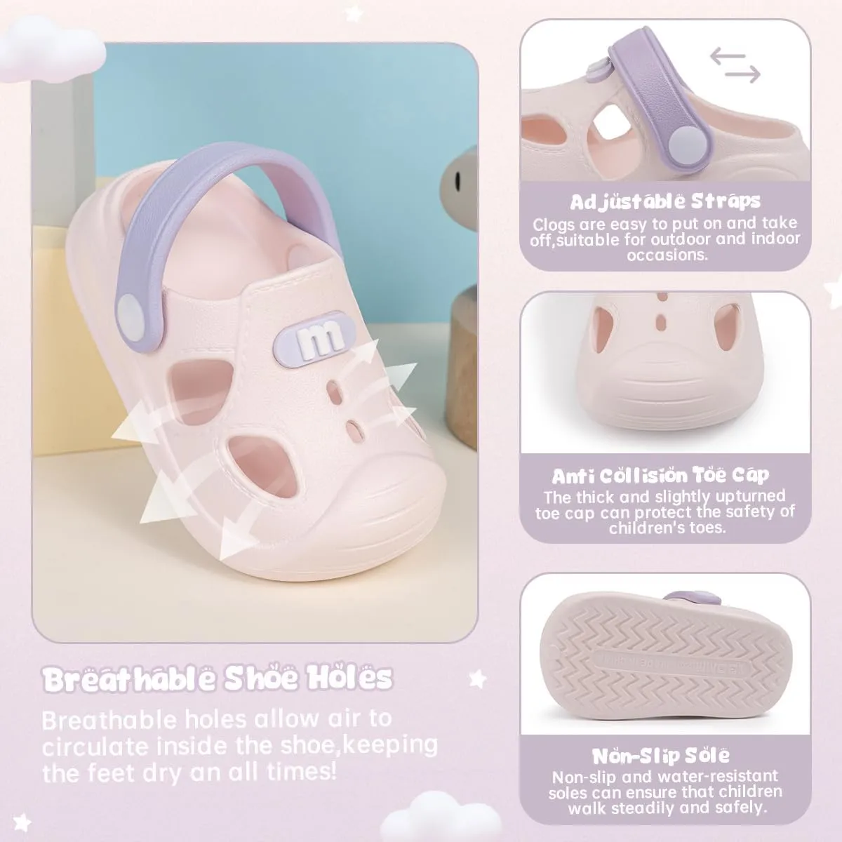 Casazoe Toddler Boys Girls Cute Garden Water Clogs Sandals Slip On Shoes Slipper Slides Lightweight Outdoor Summer Infant Children Beach Pool Shoes