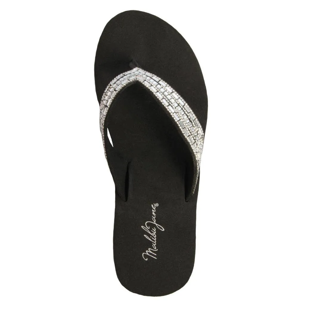 Comet Black wedge flip flop sandals