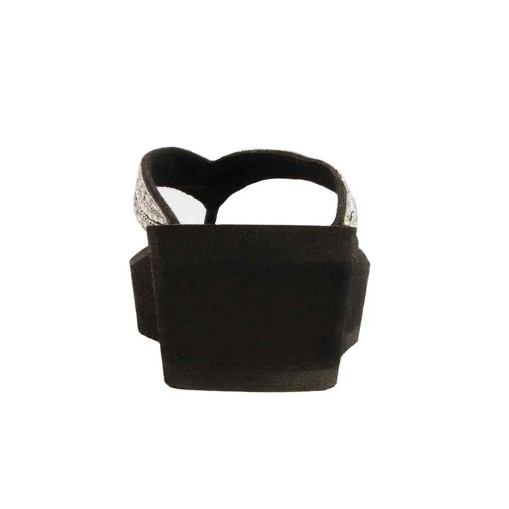 Comet Black wedge flip flop sandals