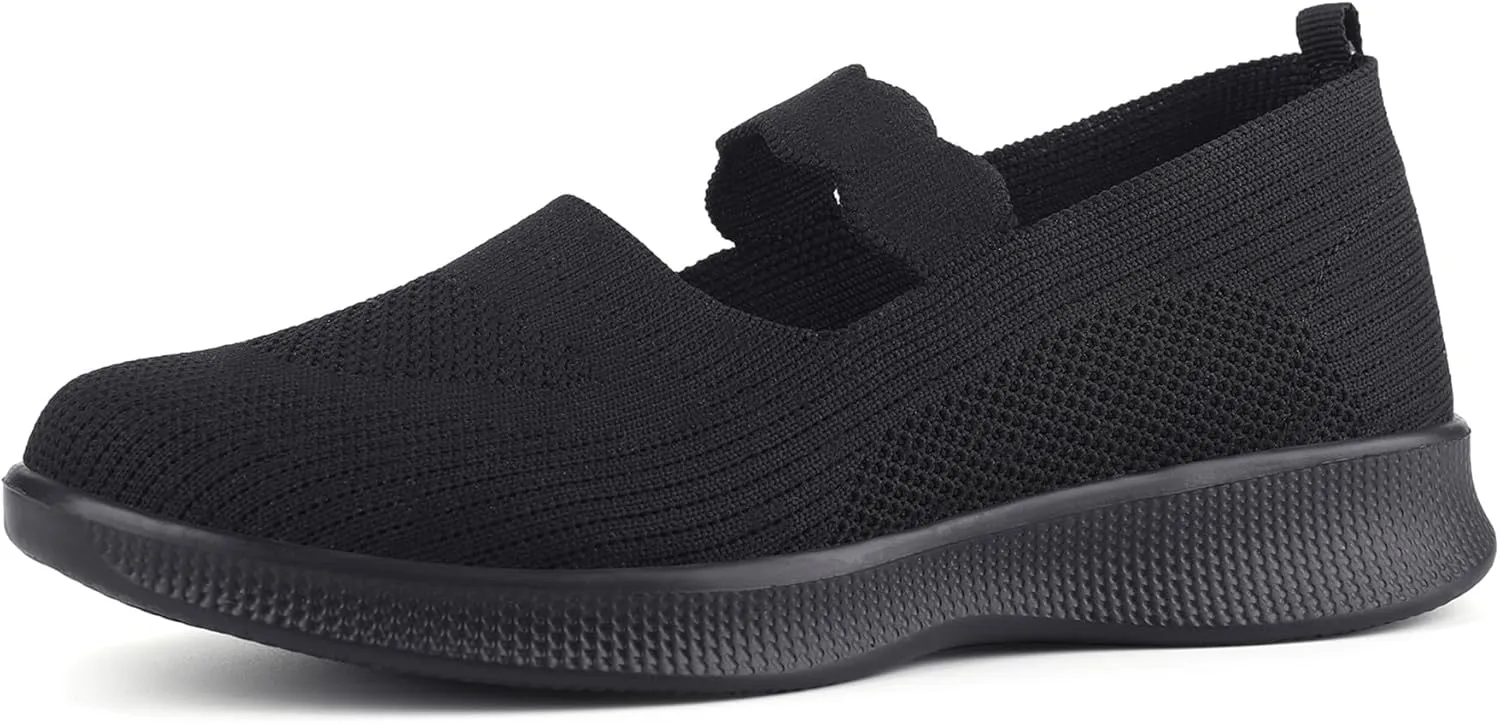 EnllerviiD Women Mary Jane Platform Sneakers Slip On Air Cushion Comfortable Wide Width Lightweight Nurse Shoes Loafers