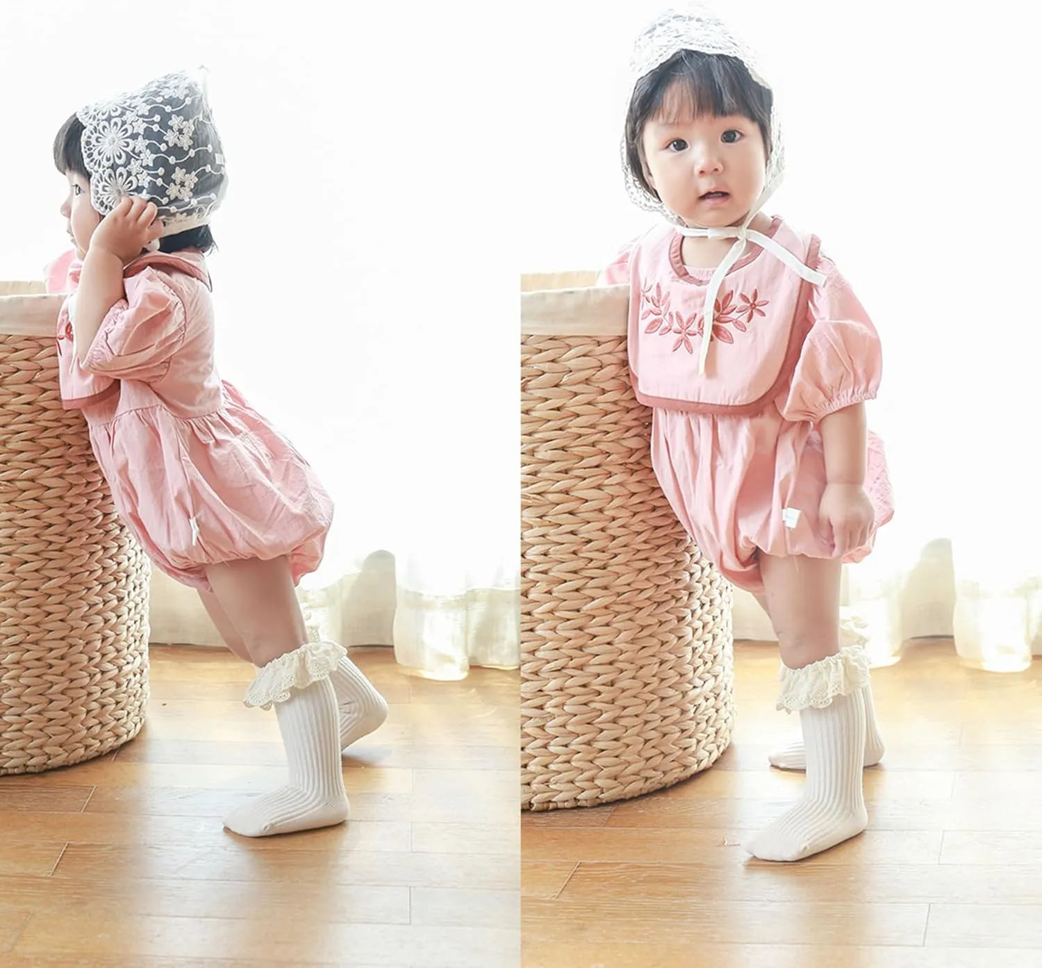 Infant Frilly Baby Girls Knee High Socks Newborn Thigh Lace Ruffle Long Socks Toddler Tights Stockings 6-12 Months