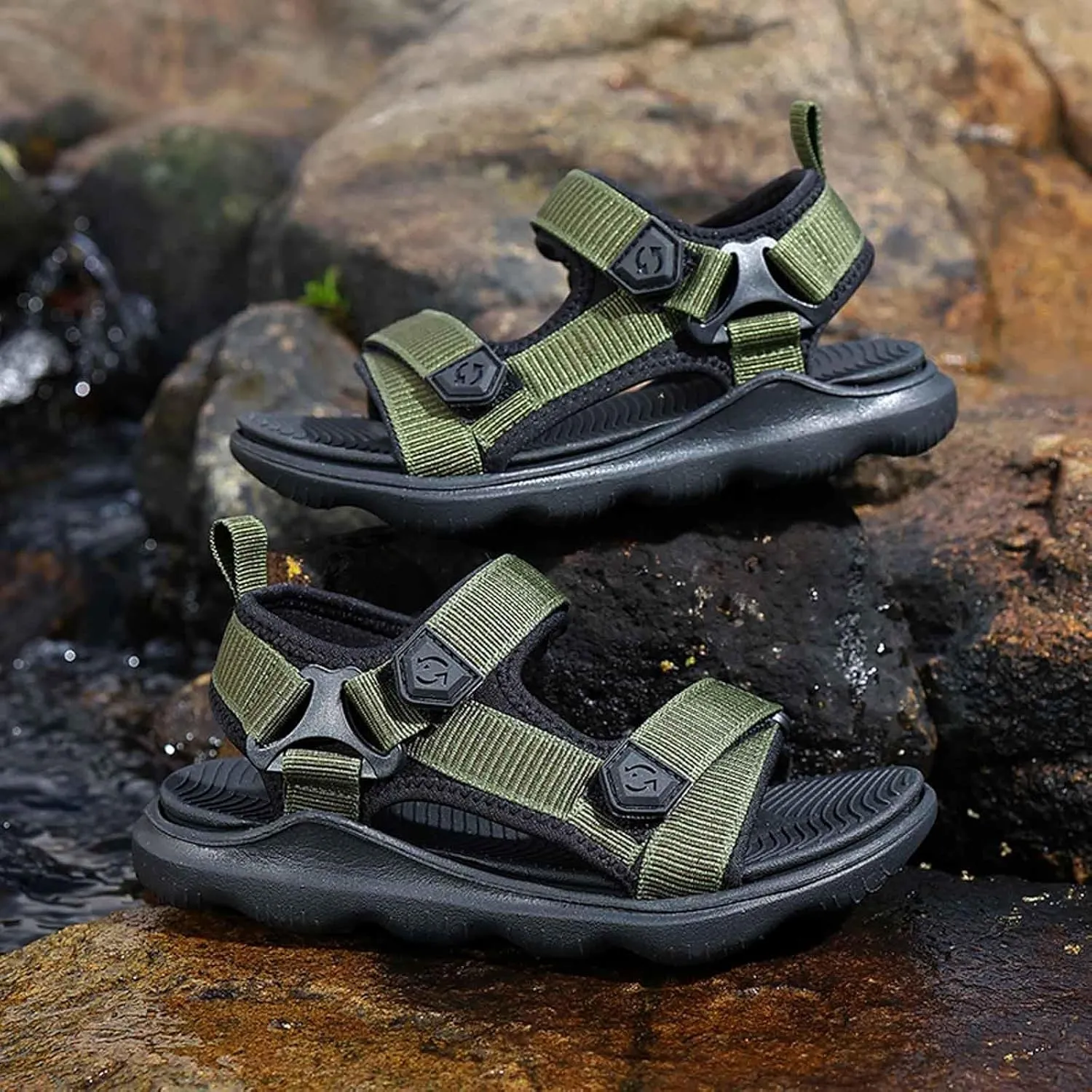 Kids Boy Sandals Open Toe Arch Support Adjustable Summer Comfort Sport Hiking Barefoot Shoes for Toddler Boys