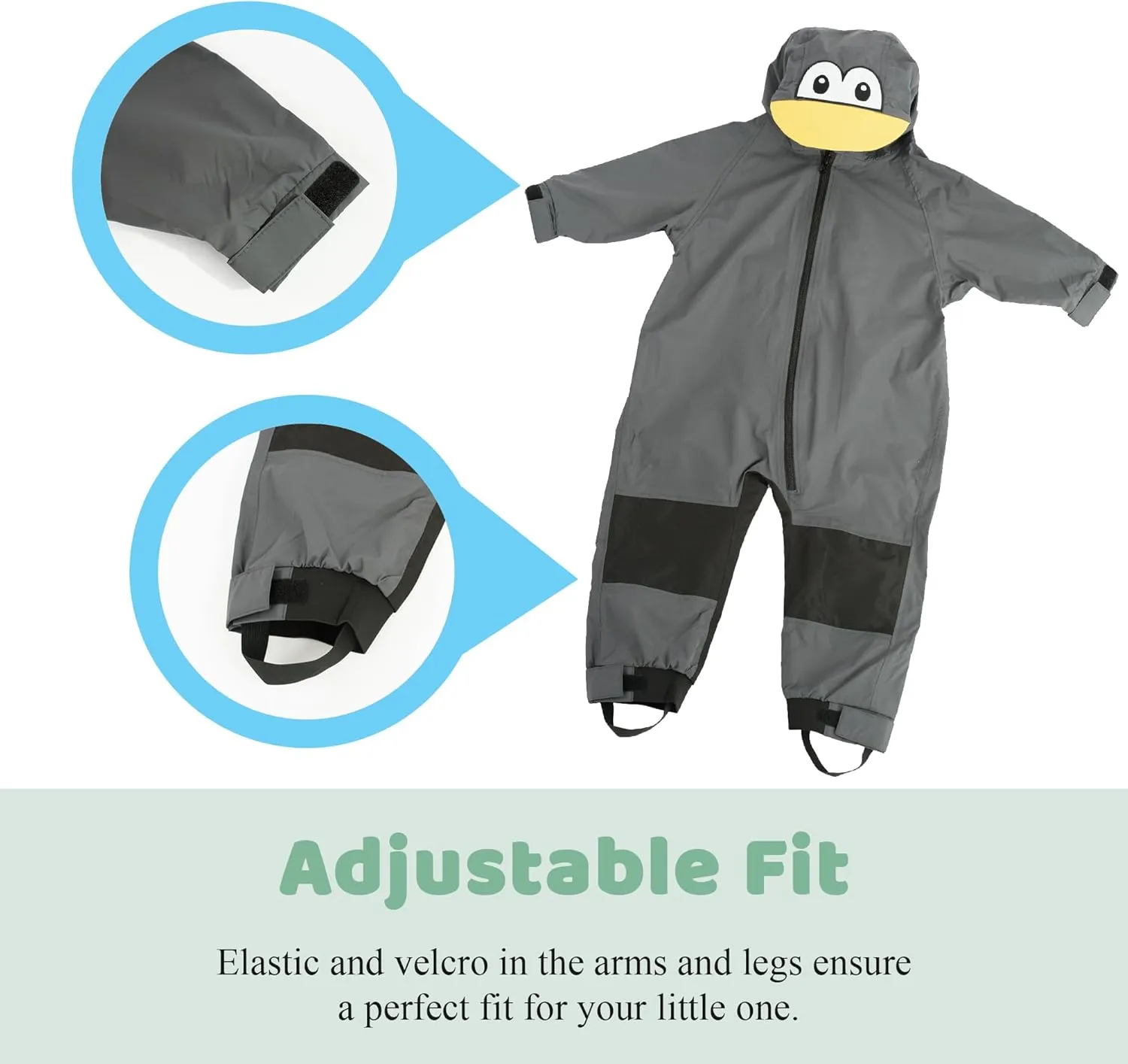 Kids Toddler Rain Suit - Muddy Buddy Waterproof Coverall One Piece Weather Resistant Baby Jacket