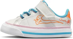 Nike Court Legacy Baby/Toddler Shoes (DZ2815-100, Sail/Blue Lightning/White/Total Orange) Size 5
