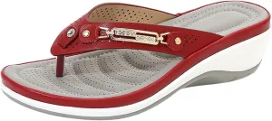 Orthopedic Sandals for Women Dressy Wedge Flip Flops Wide Width Sandals Arch Support Dress Sandal Cute Summer Slippers