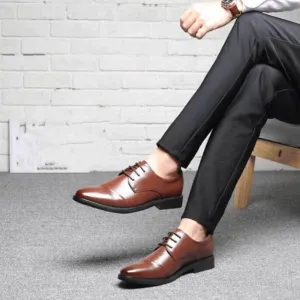 Oxfords PU Fashion Dress Sneakers Business Casual New Shoe Mens Pointed Tip Orthopedic Dress Shoes Lace-up Oxford Shoes for Men