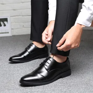 Oxfords PU Fashion Dress Sneakers Business Casual New Shoe Mens Pointed Tip Orthopedic Dress Shoes Lace-up Oxford Shoes for Men