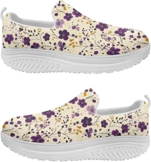 Platform Sneakers for Women Mother Casual Slip Ons Loafers Breathable Comfortable High Top Athletic Shoes Size 6-11 White Sole