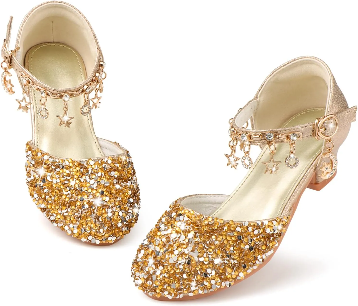 Princess Dress Shoes for Girls - Toddler Sandals with Flower Design for Wedding Party & High Heels
