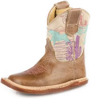 Roper Kids Cowbabies Running Free (Infant/Toddler) Western Boot, Brown, 4 US Unisex