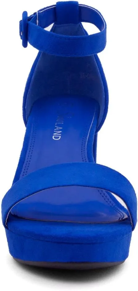 Shoe Land SL-Cabrini Women's Platform Heels, Open Toe Chunky Block Heeled Sandals with Ankle Strap  Dressy High Heel Sandals for Prom, Wedding, and Party