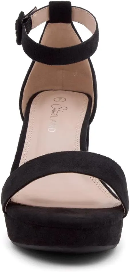 Shoe Land SL-Cabrini Women's Platform Heels, Open Toe Chunky Block Heeled Sandals with Ankle Strap  Dressy High Heel Sandals for Prom, Wedding, and Party