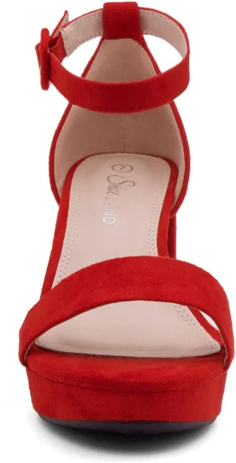 Shoe Land SL-Cabrini Women's Platform Heels, Open Toe Chunky Block Heeled Sandals with Ankle Strap  Dressy High Heel Sandals for Prom, Wedding, and Party