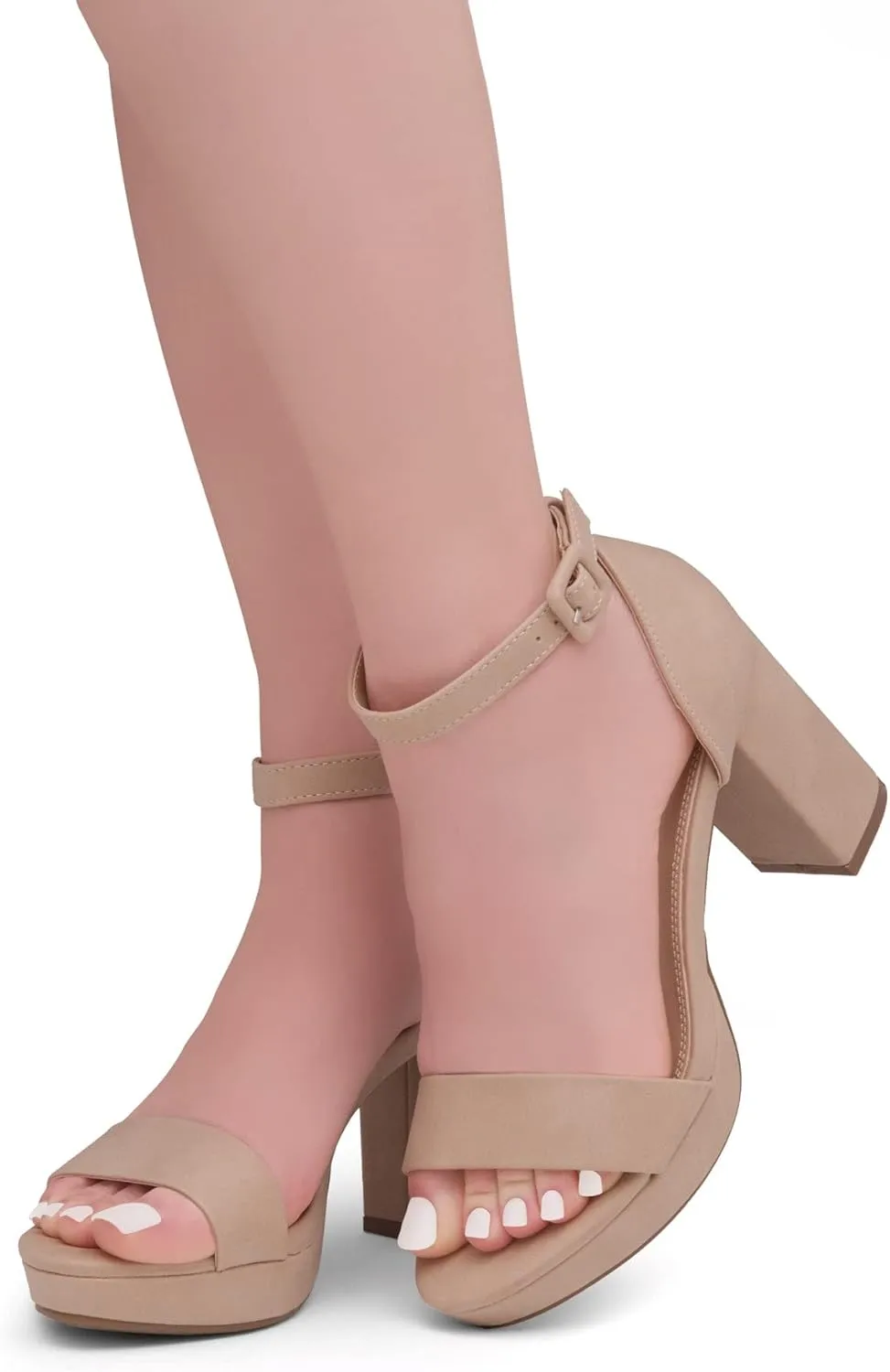 Shoe Land SL-Cabrini Women's Platform Heels, Open Toe Chunky Block Heeled Sandals with Ankle Strap  Dressy High Heel Sandals for Prom, Wedding, and Party