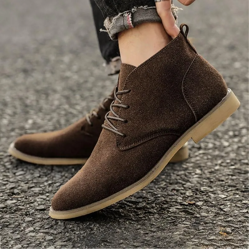 Shoes Men's Fashionable Pointed Lace-up Leather Boots Business Casual Oxford Shoes Men Comfortable Breathable Shoes for Shopping Driving Working