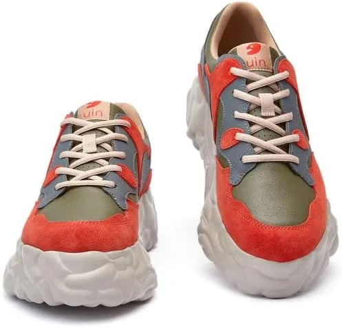 UIN Men's Fashion Chunky Sneakers Lightweight Walking Casual Slip Ons Art Painted Travel Skate Shoes Sanamolls 
