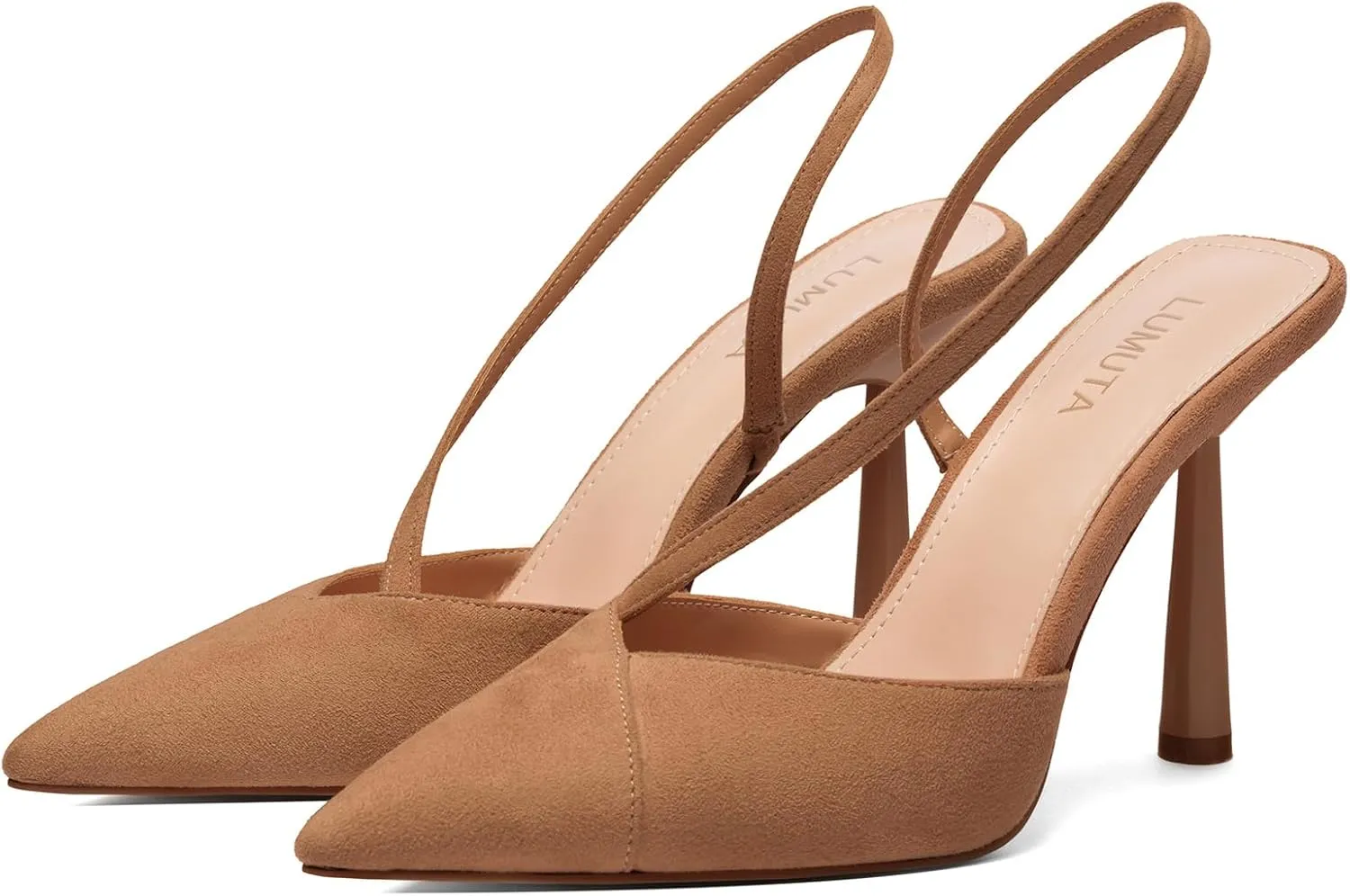 Women Stiletto Closed Pointed Toe Backless Dress Shoes Summer Sexy Comfortable Ankle Strap Pumps Work Wedding Bride Heel Shoes